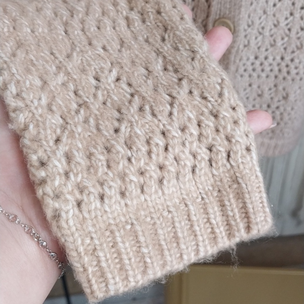 Joie Beige Openwork Button-Up Cardigan - Picture 5 of 7